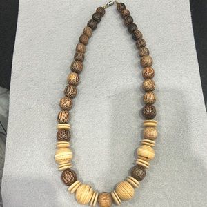 wood beaded necklace